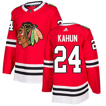 Adidas Blackhawks #24 Dominik Kahun Red Home Authentic Stitched NHL Jersey