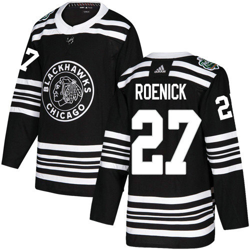 Adidas Blackhawks #27 Jeremy Roenick Black Authentic 2019 Winter Classic Stitched NHL Jersey