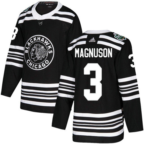 Adidas Blackhawks #3 Keith Magnuson Black Authentic 2019 Winter Classic Stitched NHL Jersey