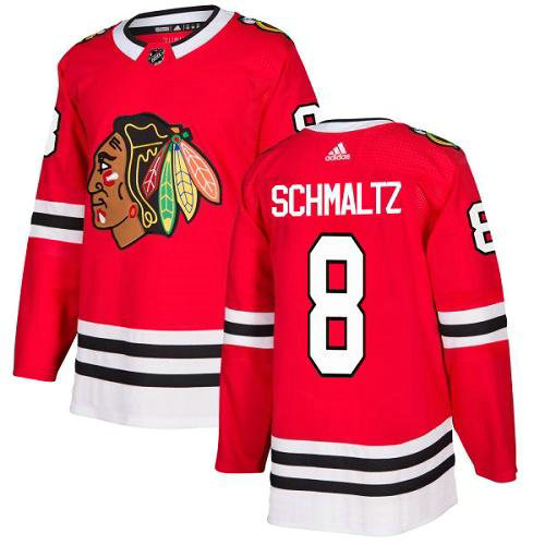 Adidas Blackhawks #8 Nick Schmaltz Red Home Authentic Stitched NHL Jersey