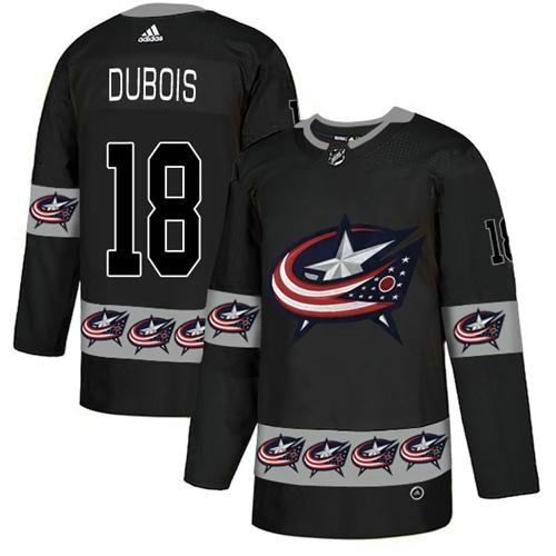 Adidas Blue Jackets #18 Pierre Luc Dubois Black Authentic Team Logo Fashion Stitched NHL Jersey