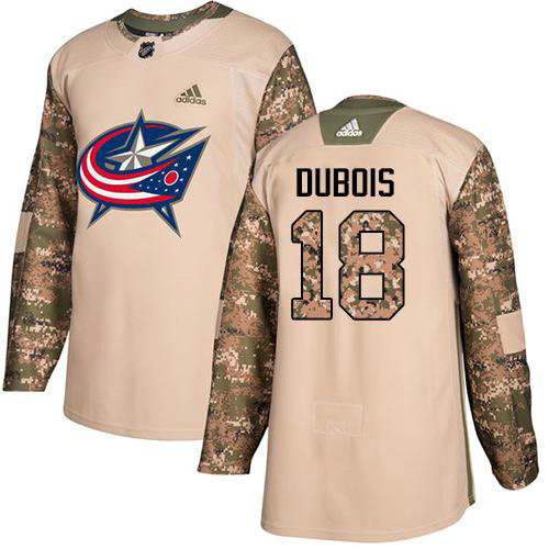 Adidas Blue Jackets #18 Pierre Luc Dubois Camo Authentic 2017 Veterans Day Stitched NHL Jersey
