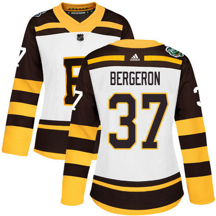 Adidas Bruins #37 Patrice Bergeron White Authentic 2019 Winter Classic