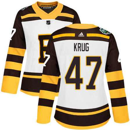 Adidas Bruins #47 Torey Krug White Authentic 2019 Winter Classic
