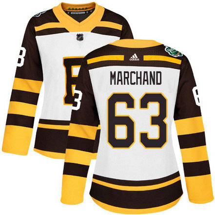 Adidas Bruins #63 Brad Marchand White Authentic 2019 Winter Classic