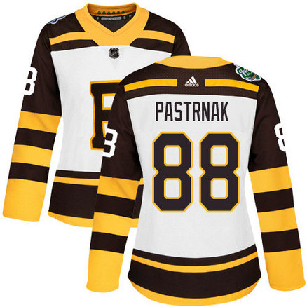 Adidas Bruins #88 David Pastrnak White Authentic 2019 Winter Classic