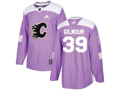 Adidas Calgary Flames #39 Doug Gilmour Purple Authentic Fights Cancer Stitched NHL Jersey