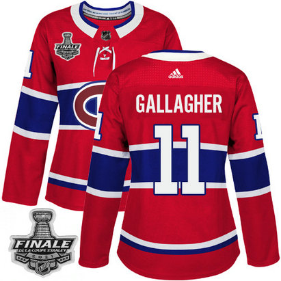 Adidas Canadiens #11 Brendan Gallagher Red Home Authentic Women's 2021 NHL Stanley Cup Final Patch Jersey