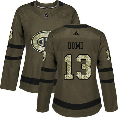 Adidas Canadiens #13 Max Domi Green Salute to Service Women's