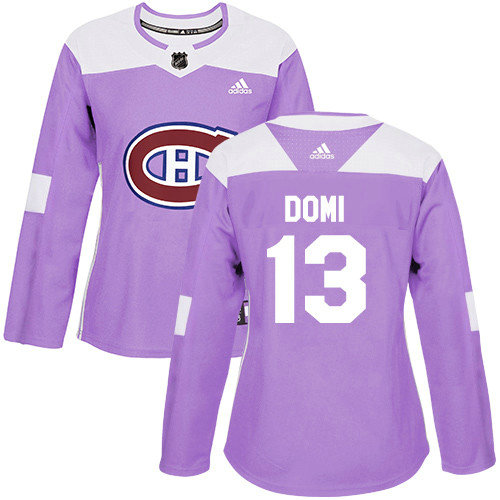 Adidas Canadiens #13 Max Domi Purple Authentic Fights Cancer