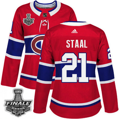 Adidas Canadiens #21 Eric Staal Red Home Authentic Women's 2021 NHL Stanley Cup Final Patch Jersey