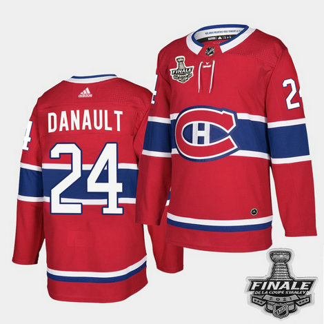 Adidas Canadiens #24 Phillip Danault Red Home Authentic 2021 NHL Stanley Cup Final Patch Jersey
