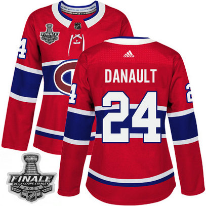 Adidas Canadiens #24 Phillip Danault Red Home Authentic Women's 2021 NHL Stanley Cup Final Patch Jersey