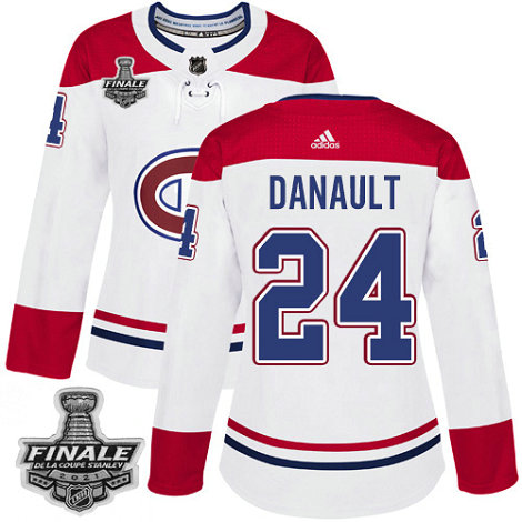 Adidas Canadiens #24 Phillip Danault White Road Authentic Women's 2021 NHL Stanley Cup Final Patch Jersey
