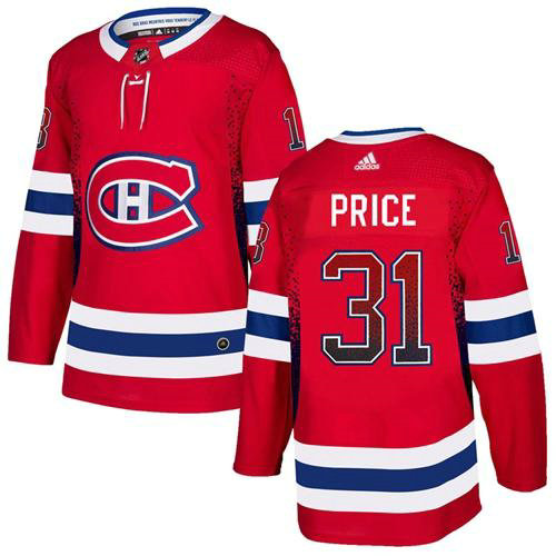 Adidas Canadiens #31 Carey Price Red Home Authentic Drift Fashion Stitched NHL Jersey