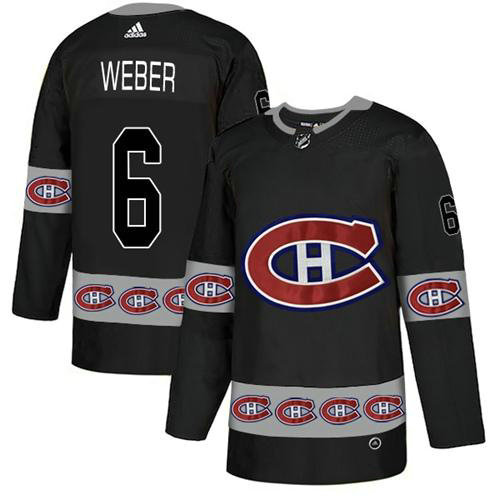 Adidas Canadiens #6 Shea Weber Black Authentic Team Logo Fashion Stitched NHL Jersey
