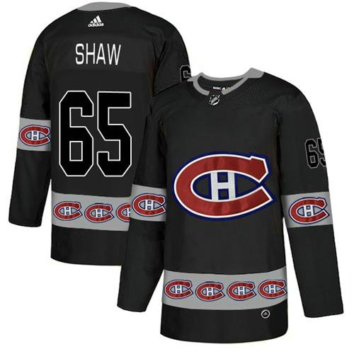 Adidas Canadiens #65 Andrew Shaw Black Authentic Team Logo Fashion Stitched NHL Jersey