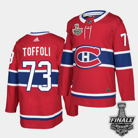 Adidas Canadiens #73 Tyler Toffoli Red Home Authentic 2021 NHL Stanley Cup Final Patch Jersey