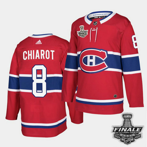 Adidas Canadiens #8 Ben Chiarot Red Home Authentic 2021 NHL Stanley Cup Final Patch Jersey