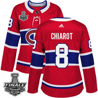 Adidas Canadiens #8 Ben Chiarot Red Home Authentic Women's 2021 NHL Stanley Cup Final Patch Jersey