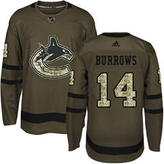 Adidas Canucks #14 Alex Burrows Green Salute to Service Stitched NHL Jersey
