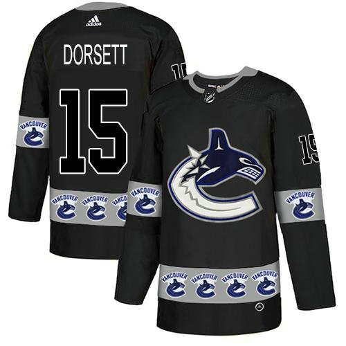 Adidas Canucks #15 Derek Dorsett Black Authentic Team Logo Fashion Stitched NHL Jersey