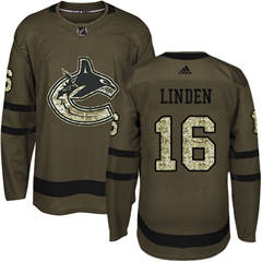 Adidas Canucks #16 Trevor Linden Green Salute to Service Stitched NHL Jersey