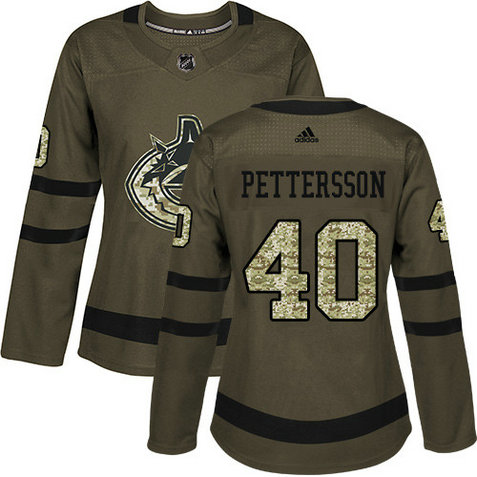 Adidas Canucks #40 Elias Pettersson Green Salute to Service