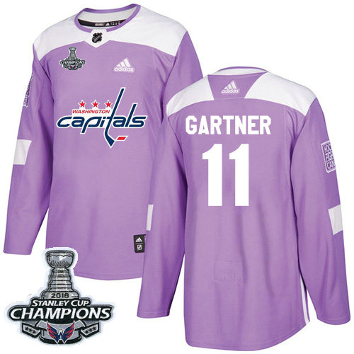 Adidas Capitals #11 Mike Gartner Purple Authentic Fights Cancer Stanley Cup Final Champions Stitched NHL Jersey