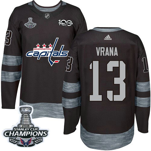 Adidas Capitals #13 Jakub Vrana Black 1917-2017 100th Anniversary Stanley Cup Final Champions Stitched NHL Jersey