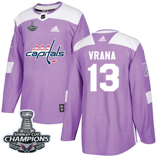 Adidas Capitals #13 Jakub Vrana Purple Authentic Fights Cancer Stanley Cup Final Champions Stitched NHL Jersey