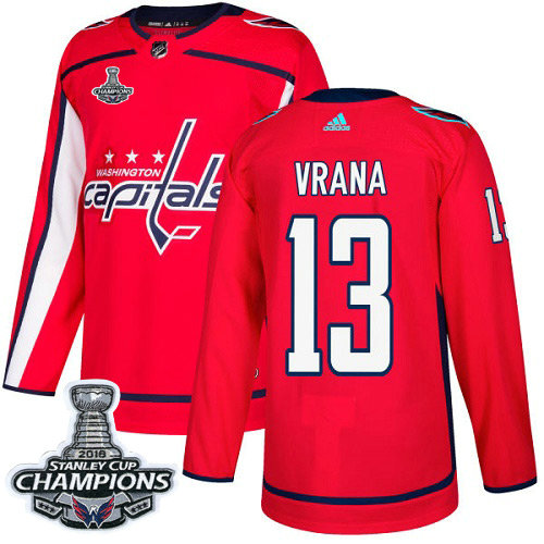 Adidas Capitals #13 Jakub Vrana Red Home Authentic Stanley Cup Final Champions Stitched NHL Jersey