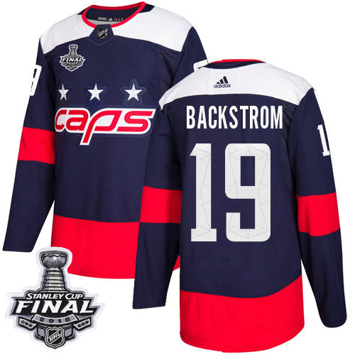 Adidas Capitals #19 Nicklas Backstrom Navy Authentic 2018 Stadium Series Stanley Cup Final Stitched NHL Jersey