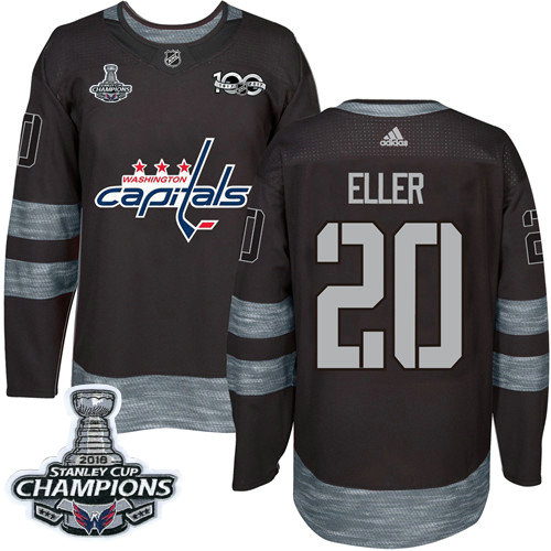 Adidas Capitals #20 Lars Eller Black 1917-2017 100th Anniversary Stanley Cup Final Champions Stitched NHL Jersey
