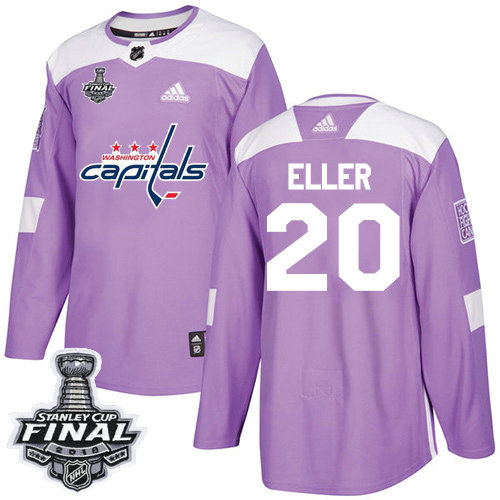 Adidas Capitals #20 Lars Eller Purple Authentic Fights Cancer 2018 Stanley Cup Final Stitched NHL Jersey