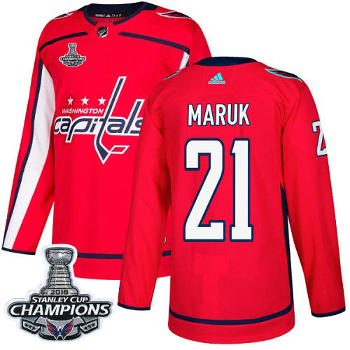 Adidas Capitals #21 Dennis Maruk Red Home Authentic Stanley Cup Final Champions Stitched NHL Jersey