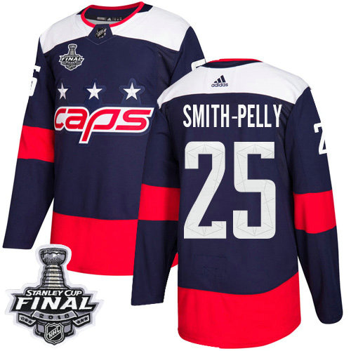 Adidas Capitals #25 Devante Smith-Pelly Navy Authentic 2018 Stadium Series Stanley Cup Final Stitched NHL Jersey