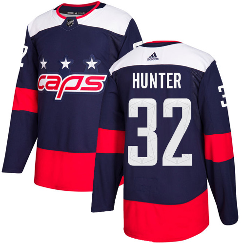 Adidas Capitals #32 Dale Hunter Navy Authentic 2018 Stadium Series Stitched NHL Jersey