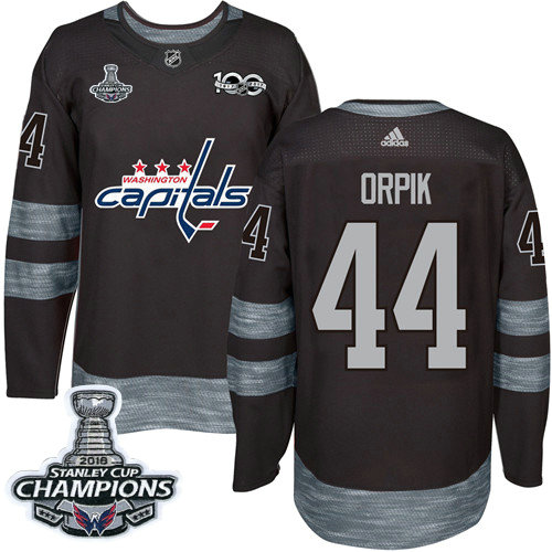 Adidas Capitals #44 Brooks Orpik Black 1917-2017 100th Anniversary Stanley Cup Final Champions Stitched NHL Jersey