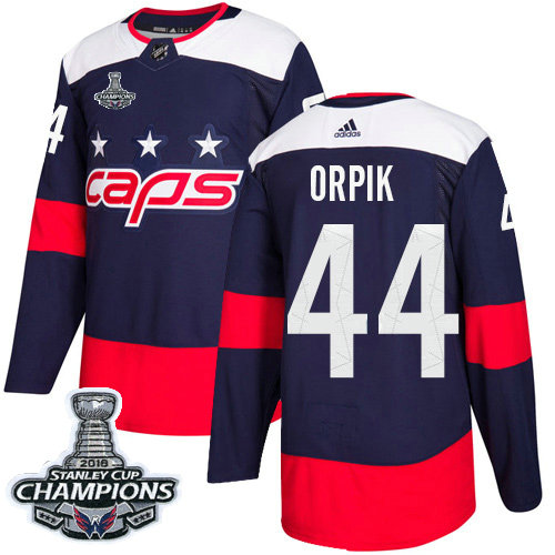 Adidas Capitals #44 Brooks Orpik Navy Authentic 2018 Stadium Series Stanley Cup Final Champions Stitched NHL Jersey