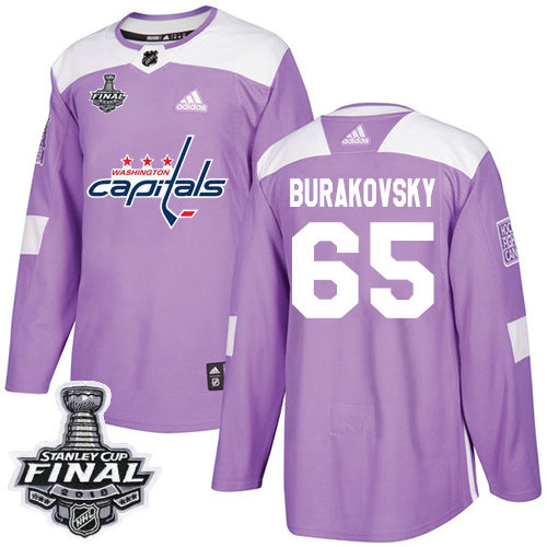 Adidas Capitals #65 Andre Burakovsky Purple Authentic Fights Cancer 2018 Stanley Cup Final Stitched NHL Jersey