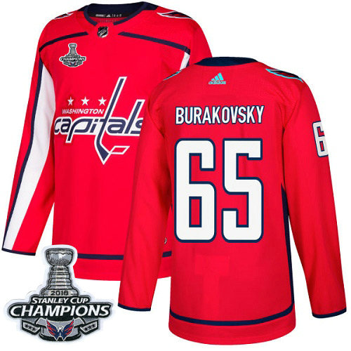 Adidas Capitals #65 Andre Burakovsky Red Home Authentic Stanley Cup Final Champions Stitched NHL Jersey