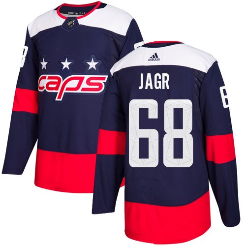 Adidas Capitals #68 Jaromir Jagr Navy Authentic 2018 Stadium Series Stitched NHL Jersey