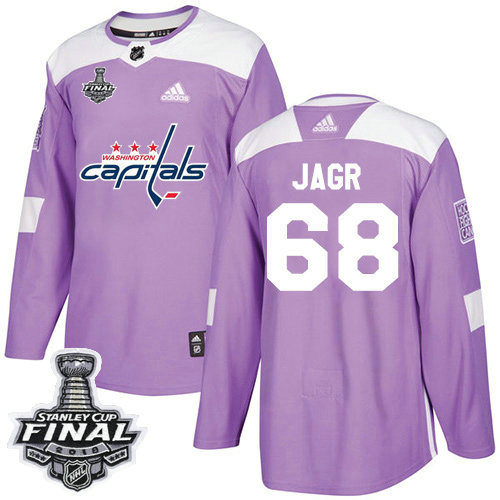 Adidas Capitals #68 Jaromir Jagr Purple Authentic Fights Cancer 2018 Stanley Cup Final Stitched NHL Jersey