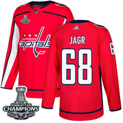Adidas Capitals #68 Jaromir Jagr Red Home Authentic Stanley Cup Final Champions Stitched NHL Jersey