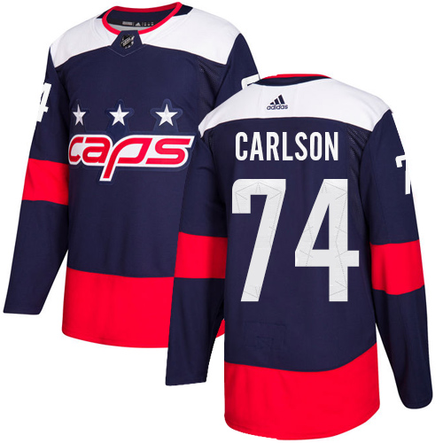Adidas Capitals #74 John Carlson Navy Authentic 2018 Stadium Series Stitched NHL Jersey