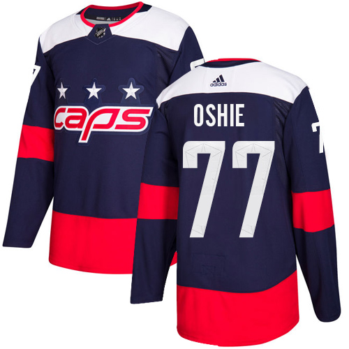 Adidas Capitals #77 T.J. Oshie Navy Authentic 2018 Stadium Series Stitched NHL Jersey