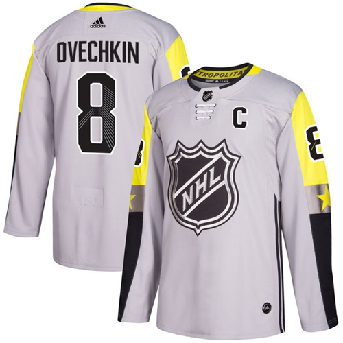 Adidas Capitals #8 Alex Ovechkin Gray 2018 All-Star Metro Division Authentic Stitched NHL Jersey