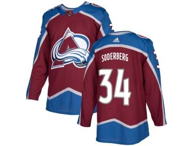 Adidas Colorado Avalanche #34 Carl Soderberg Burgundy Home NHL Jersey