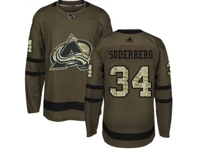 Adidas Colorado Avalanche #34 Carl Soderberg Green Salute to Service NHL Jersey